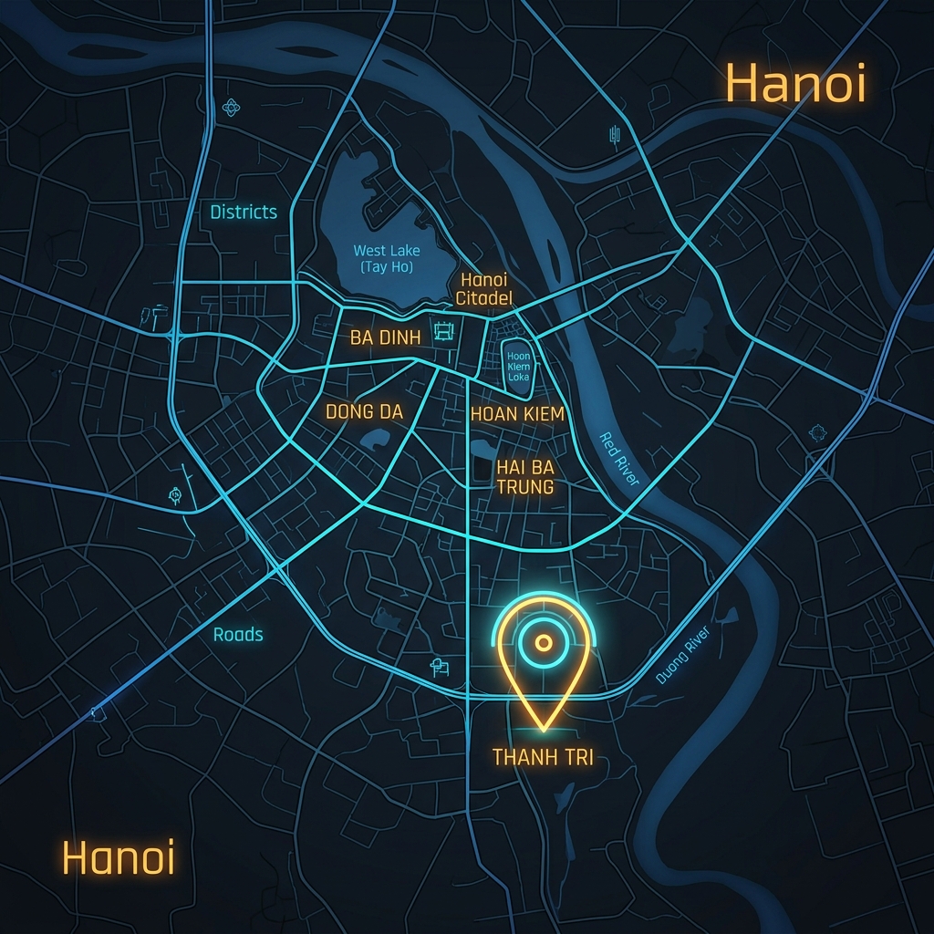 Bản đồ vị trí văn phòng Thiên Bình tại Xóm Ao Song, thôn Tự Khoát, Xã Thanh Trì, Hà Nội